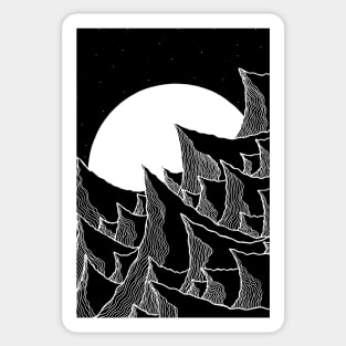 The dark jagged mounts Sticker